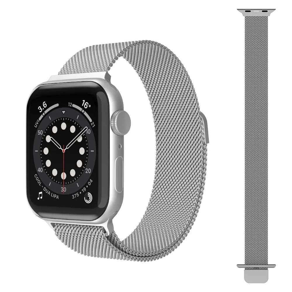 Apple watch silver aluminum with milanese loop online